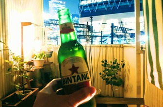 ベランダでBINTANG