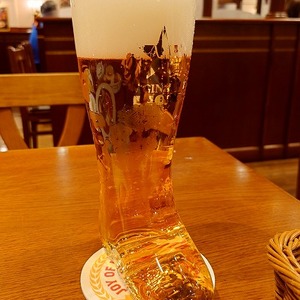 ブーツグラスのビール